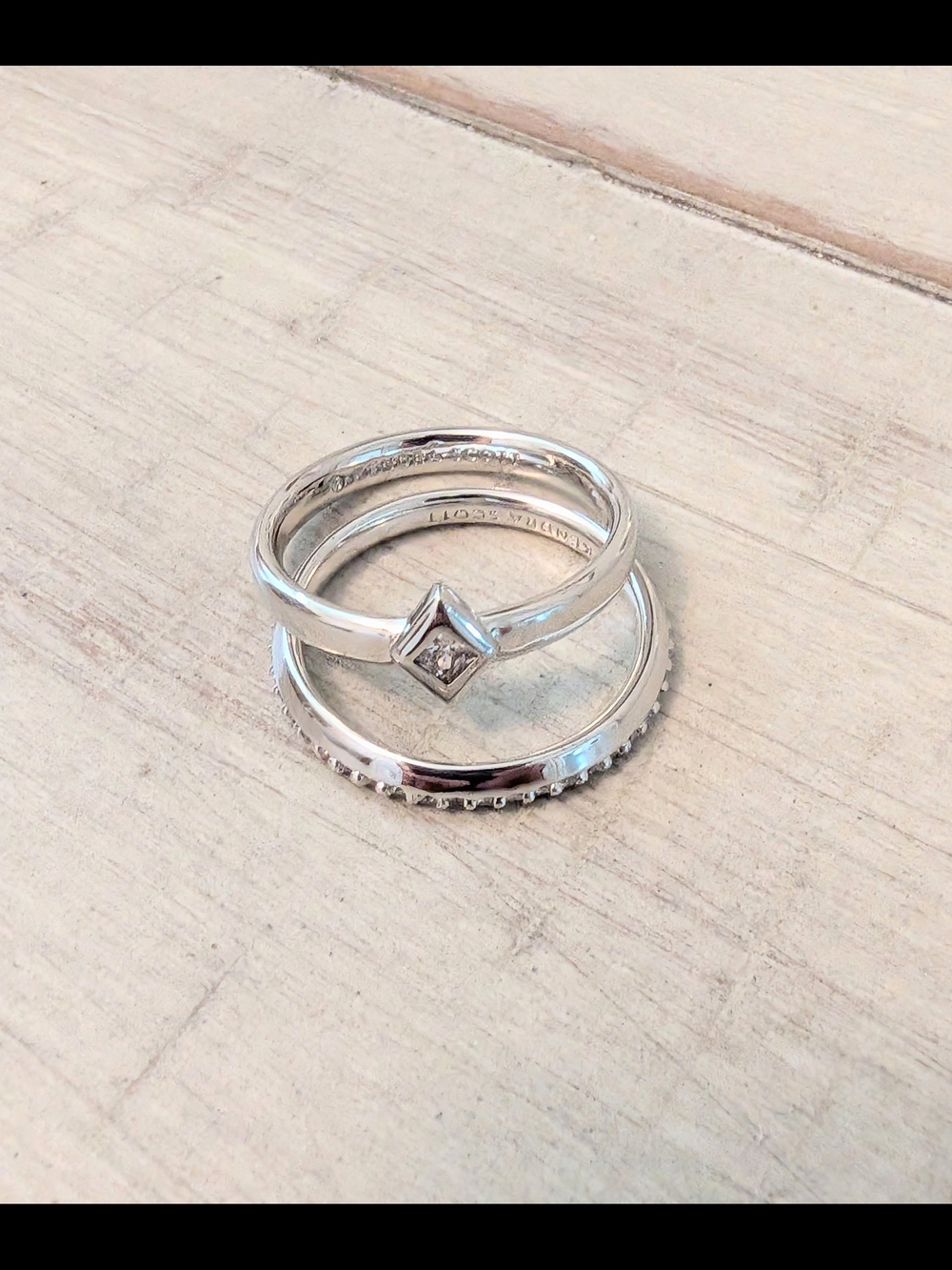 Kendra Scott Kinsley 2 Ring Set Silver Size 8